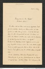 Nachlass Franz Steindachner, Brief von Eduard Graeffe an Franz Steindachner (14.04.1899), Inv.Nr. 173.20, Seite 1